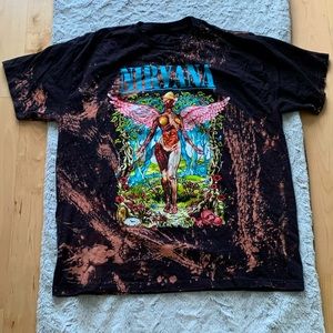 Nirvana In Utero Acid Wash T-Shirt (XL, Black)